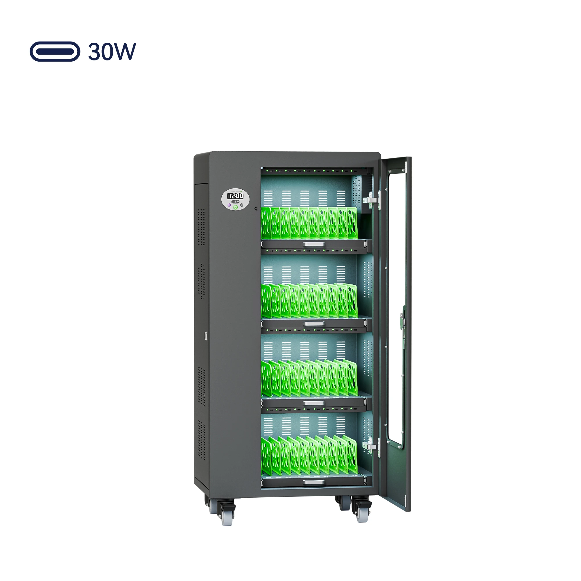QP-R40PD-30W Type-C Smart Charging Cabinet for Tablets & Phones - 图片 2